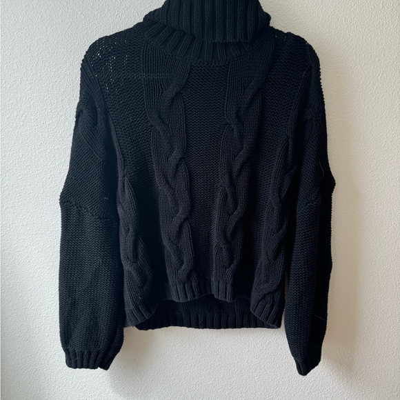 Women’s black knit turtleneck sweater - Picture 2 of 3